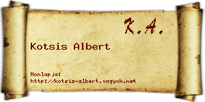 Kotsis Albert névjegykártya