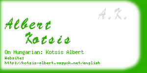 albert kotsis business card